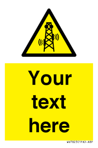 Custom warning RF radiation transmitter