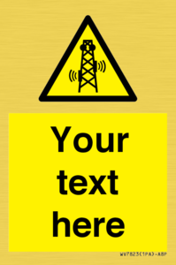 Custom warning RF radiation transmitter