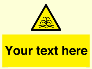 Custom warning fountain water plume