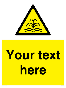 Custom warning fountain water plume