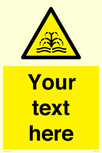 Custom warning fountain water plume