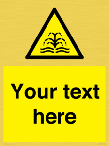 Custom warning fountain water plume