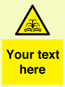 Custom warning fountain water plume