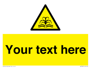 Custom warning fountain water plume