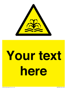 Custom warning fountain water plume