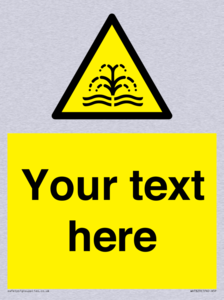 Custom warning fountain water plume