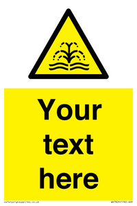 Custom warning fountain water plume