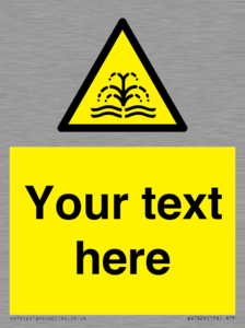 Custom warning fountain water plume