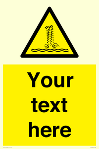 Custom warning artificial waterfall