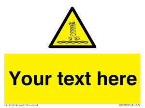 Custom warning artificial waterfall