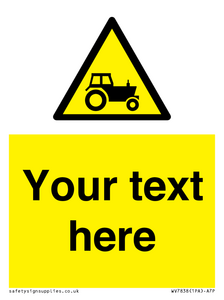 Custom warning farm machinery