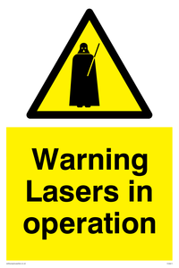 Lasers in operation Funny Sign