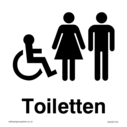 German Wheelchair/disabled, male and female symbols Text: 