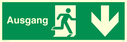 german-exit-sign-with-running-man-facing-right--arrow-down~