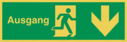 german-exit-sign-with-running-man-facing-right--arrow-down~