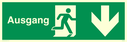 german-exit-sign-with-running-man-facing-right--arrow-down~