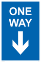 one-way-with-down-directional-arrow-sign-~