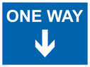 one-way-with-down-directional-arrow-sign-~