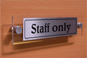 Staff only - door sign