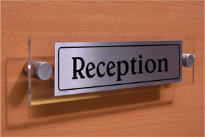 reception - sign