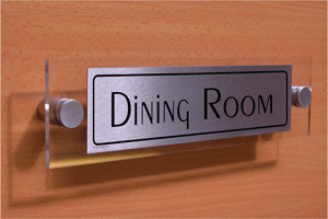 dining room - door sign