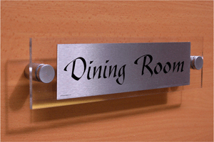 dining room - door sign