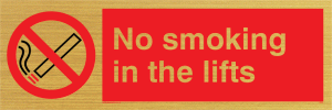 no smoking in the lifts - safety sign