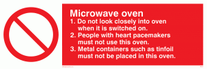 microwave oven rules from Safety Sign Supplies