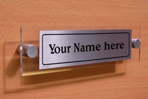 Custom Door Sign With Belwe Medium Font and Border