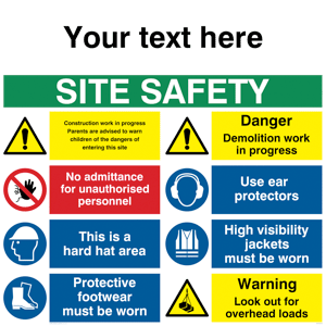 Custom Site Safety Board - Style 1