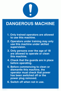 dangerous machine safety notice