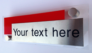 Offset Door Sign Cherry Red