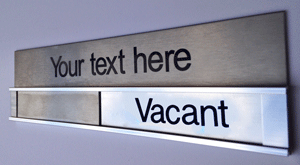 Custom door sign with slider (occupied/vacant)