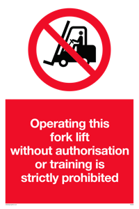 Operating forklift without authorisation