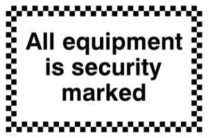 All equipment is security marked