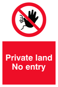 Private land No entry
