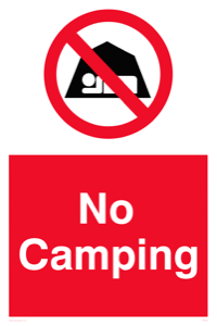 No camping
