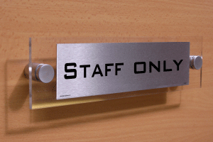 staff room - door sign