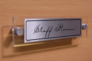staff room - door sign