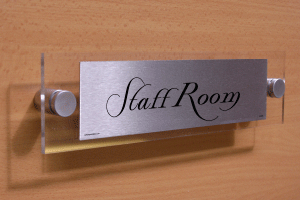 staff room - door sign