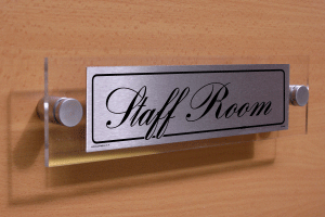 staff room - door sign