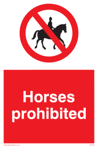 Horses prohibited