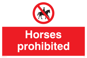 Horses prohibited