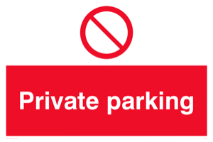 Private parking Prohibition Sign