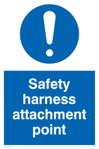 Safety harness attachment point Mandatory Sign