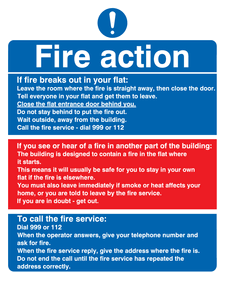 Fire Action Health Safety Sign – A3 Or A4 Poster / Sticker, UK Made, XPRESS PRINTS