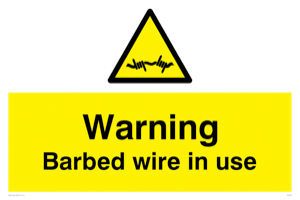 warning barbed wire in use