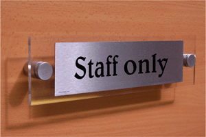staff only - door sign