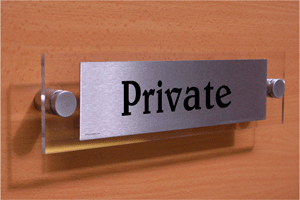 private - door sign