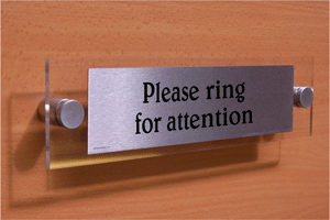 please ring for attention - sign